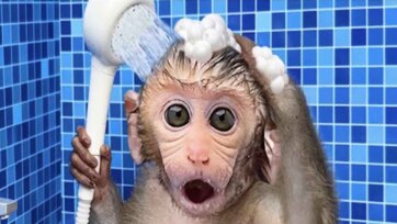Farmer Monkey Feeds All the Cute Farm Friends