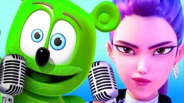 Colorful Gummy Bear Singing Show with Cool Pop Star - Fun Music Video for Kids