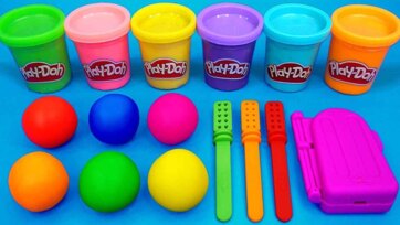 Play Dough Color Adventure with Balls and Tools - Calm Learning Video for Kids