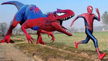 Spider Hero Runs from Dino Monster Adventure for Kids