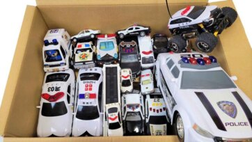 Toy Police Cars Adventure in a Box - Rescue Vehicles for Kids