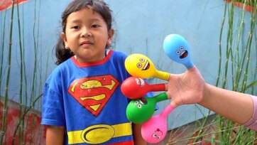 Funny Color Balloons Finger Game for Kids - Learn Colors and Expressions